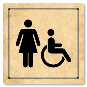 WC ženy invalidé, 80x80mm, pergamen, Utah